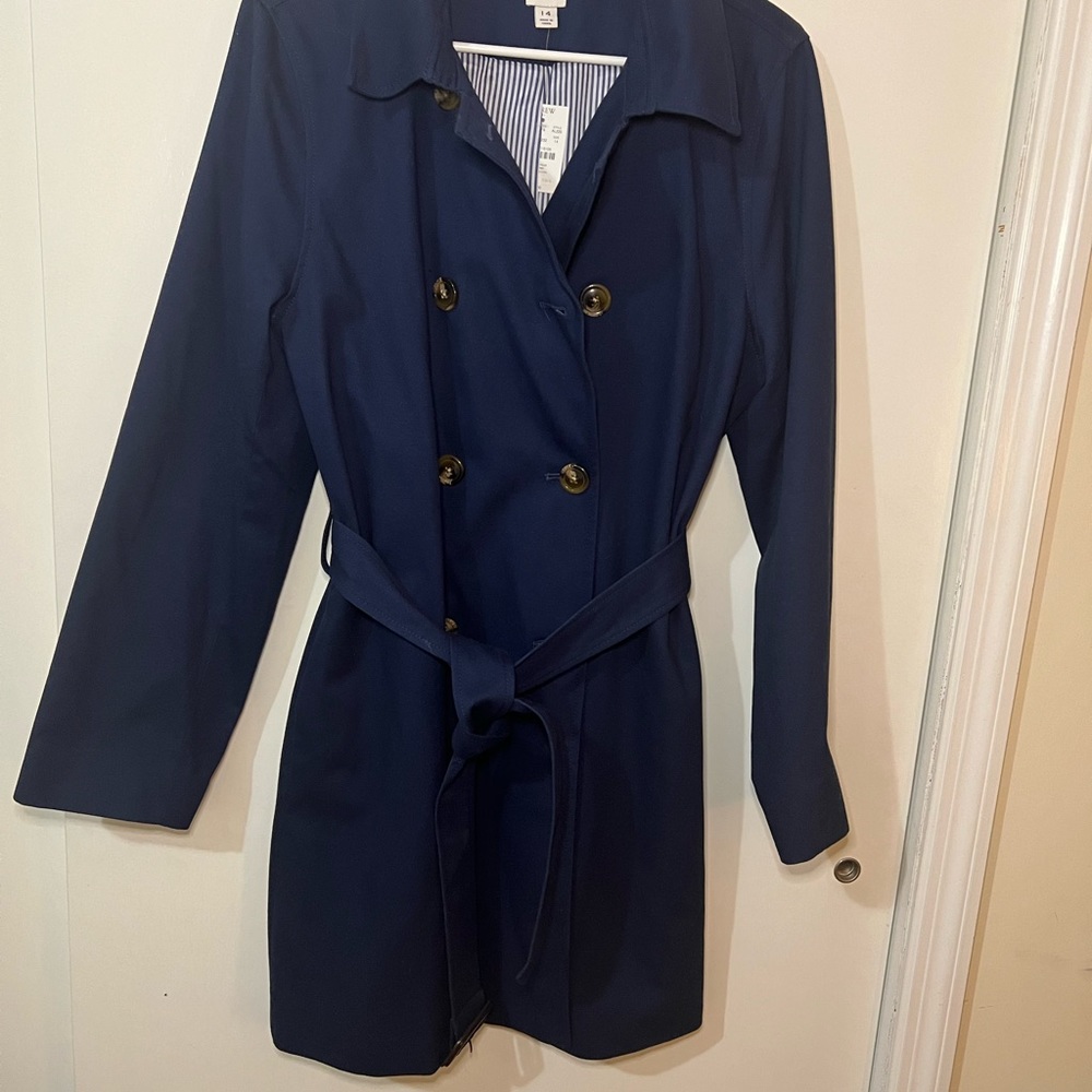 JCrew trench coat in Navy Blue.